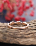 0.5ct Round Cut Moissanite Half Eternity Stackable Wed Band 14k Rose Gold Plated