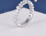 2.2ct Pear Simulated Diamond Bezel Eternity Wedding Band 14k White Gold Plated