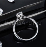 0.2ct Round Cut Moissanite Solitaire Women Engagement Ring 14k White Gold Plated