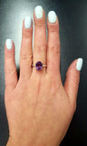 2ct Engagement Ring Oval Purple Amethyst 4 Prong Solitaire 18k White Gold Finish
