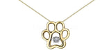 0.02ct Round Cut Moissanite Paw Design Pendant 14k Yellow Gold Plated NO CHAIN