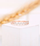 0.35ct Round Cut Moissanite Anniversary Women Wedding Band 14k Rose Gold Plated