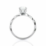 3Ct Round Cut Diamond Twist Accent Solitaire Engagement Ring 14K White Gold Over