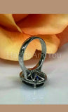 2.3ct Oval Cut Simulated Blue Sapphire Halo Engagement Ring 14k WhiteGold Plated