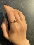 0.3ct Engagement Ring Pear Cut Blue Tanzanite Minimalist 14k Yellow Gold Finish