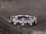 0.5ct Round Cut VVS1 Diamond 5 Small Cross Shape Engagement Ring 14k Gold Finish