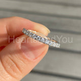 1ct Round Cut Moissanite Full Eternity Women Wedding Band 14k White Gold Plated