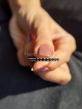 0.1ct Round Simulated Black Diamond Minimalist Wedding Band 14k WhiteGold Plated