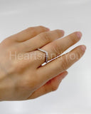 0.2ct Round Cut Moissanite Stackable Curved Wedding Band 14k White Gold Plated