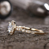 2ct Round Cut Diamond Engagement Ring 14k YellowGold Finish Halo Solitaire Women