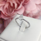0.2ct Pear Cut Simulated Diamond Solitaire Engagement Ring 14k White Gold Plated