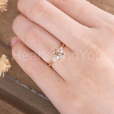 1.5ct Oval Cut Simulated Morganite Petite Engagement Ring 14k Rose Gold Plated