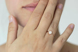 0.2ct Round Cut Diamond Engagement Ring 14k RoseGold Finish Bezel Set Minimalist