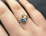2.3ct Oval Cut Yellow Citrine Two Stone Split Shank Ring 14k White Gold Finish