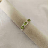 2.5ct Wedding Band Oval Cut Green Peridot Stylish Three Stone 14k WhiteGold Over