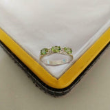 2.5ct Wedding Band Oval Cut Green Peridot Stylish Three Stone 14k WhiteGold Over