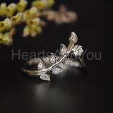 0.11ct Round Cut Moissanite Vine Leaf Chevron Wedding Band 14K White Gold Plated