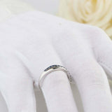 1ct Round Cut Blue Sapphire Engagement Ring Cross Infinity 14k White Gold Finish