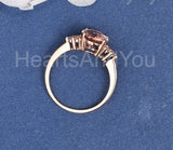 2ct Oval Cut Simulated Morganite Accented Engagement Ring 14k Rose Gold Plated