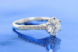 2ct Round Cut Diamond Engagement Ring Bridal Set 14k White Gold Over with Accent