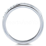 0.2ct Round Cut Moissanite Channel Set Women Wedding Band 14k White Gold Plated