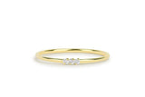 Minimalist Trilogy Engagement Ring 0.1ct Round Cut Diamond 14k YellowGold Finish