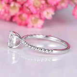 1.3ct Round Cut Diamond Twist Promise Band Engagement Ring 14k White Gold Finish