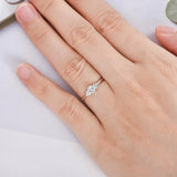 1ct Round Cut Diamond Engagement Ring Minimalist Petite 14k White Gold Finish