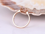2.3ct Oval Cut Peach Morganite Engagement Ring Halo Solitaire 14k Rose Gold Over