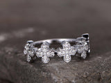 0.5ct Round Cut VVS1 Diamond 5 Small Cross Shape Engagement Ring 14k Gold Finish