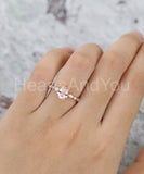 1ct Pear Cut Simulated Morganite Solitaire with Accents Ring 14k RoseGold Plated