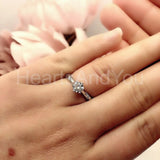 0.5ct Round Cut Moissanite Solitaire Round Accents Ring 14k White Gold Plated
