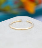 0.12ct Round Cut Moissanite Open Cuff Women Wedding Band 14k Yellow Gold Plated