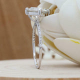 1.7ct Round Cut Diamond Engagement Ring Accents Solitaire 18k White Gold Finish