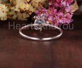 0.2ct Round Cut Simulated Blue Sapphire Sea Turtle Ring 14k White Gold Plated