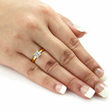 1.5ct Princess Cut DVVS1 Diamond Solitaire Engagement Ring 18K Yellow Gold Over