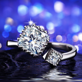 1.5Ct Princess Cut Diamond Two Stone Open Engagement Ring 14K White Gold Finish