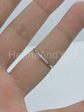 0.3ct Round Cut Moissanite Minimalist Women Wedding Band 14K White Gold Plated