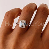 2.4ct Emerald Simulated Diamond Bezel Set Solitaire Ring 14k Yellow Gold Plated