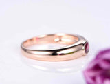 0.5ct Oval Cut Pink Ruby Engagement Ring Bezel Set Solitaire 14k RoseGold Finish