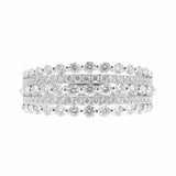 4ct Round Cut Diamond Wedding Ring Band Five Row Eternity 14k White Gold Finish