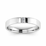 0.1ct Round Cut Moissanite Two Stone Tension Set Wed Band 14k White Gold Plated