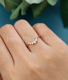 0.35ct Round Cut Moissanite Curved Women Wedding Band 14k Rose Gold Plated