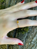 0.5ct Baguette Cut Yellow Sapphire Minimalist Solitaire Ring 14k YellowGold Over