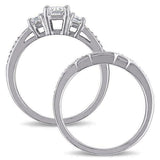 5.5ct Emerald Cut Diamond Bridal Set Wed Band Solitaire Ring 14K White Gold Over