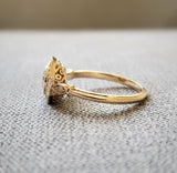 2.5Ct Round Cut VVS1 Diamond Vintage Halo Engagement Ring 14K Yellow Gold Finish