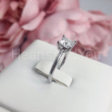 0.2ct Princess Simulated Diamond Solitaire Engagement Ring 14k White Gold Plated