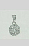 0.75ct Round Cut Moissanite Halo Pendant 14k White Gold Plated NO CHAIN