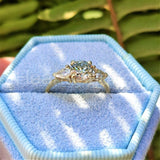 0.5ct Round Cut Moissanite Trilogy Minimalist Women Ring 14k Yellow Gold Plated