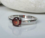 0.5ct Round Cut Red Garnet Engagement Ring 4 Prong Solitaire 14k White Gold Over